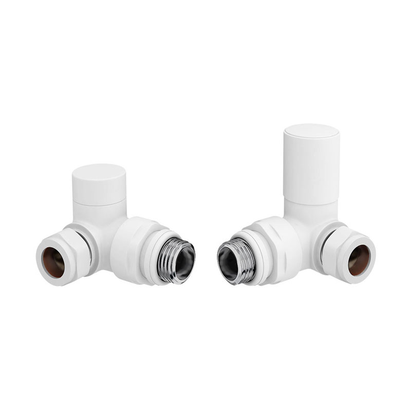 Patterned White Radiator Valves - Corner
